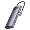 Baseus Metal Gleam Series stacja dokująca HUB 7 w 1 USB Typ C - 1 x HDMI / 1 x VGA / 3 x USB 3.2 Gen. 1 / 1 x Power Delivery / 1 Baseus