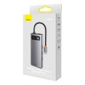 Baseus Metal Gleam Series stacja dokująca HUB 7 w 1 USB Typ C - 1 x HDMI / 1 x VGA / 3 x USB 3.2 Gen. 1 / 1 x Power Delivery / 1 Baseus