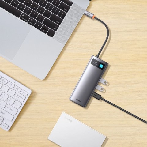 Baseus Metal Gleam Series stacja dokująca HUB 7 w 1 USB Typ C - 1 x HDMI / 1 x VGA / 3 x USB 3.2 Gen. 1 / 1 x Power Delivery / 1 Baseus