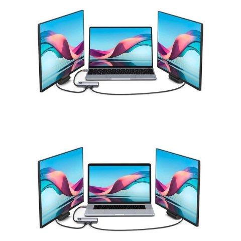 Baseus Metal Gleam Series stacja dokująca HUB 7 w 1 USB Typ C - 1 x HDMI / 1 x VGA / 3 x USB 3.2 Gen. 1 / 1 x Power Delivery / 1 Baseus