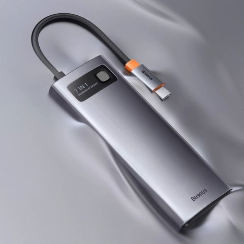 Baseus Metal Gleam Series stacja dokująca HUB 7 w 1 USB Typ C - 1 x HDMI / 1 x VGA / 3 x USB 3.2 Gen. 1 / 1 x Power Delivery / 1 Baseus