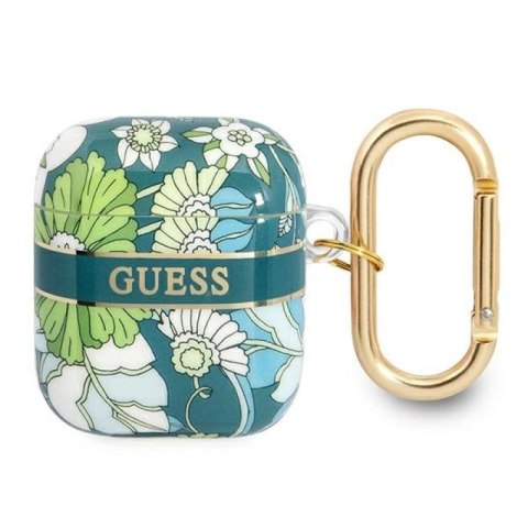 Etui Guess Flower Strap Collection na AirPods 1/2 - zielone Guess