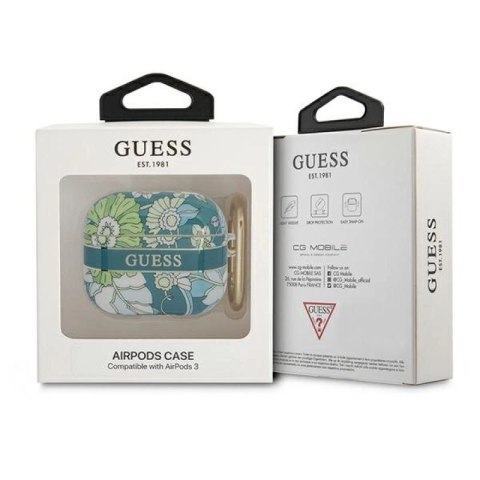 Etui Guess Flower Strap Collection na AirPods 3 cover - zielone Guess