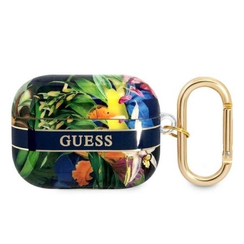 Etui Guess Flower Strap Collection na AirPods Pro - niebieskie Guess