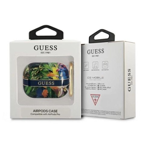 Etui Guess Flower Strap Collection na AirPods Pro - niebieskie Guess