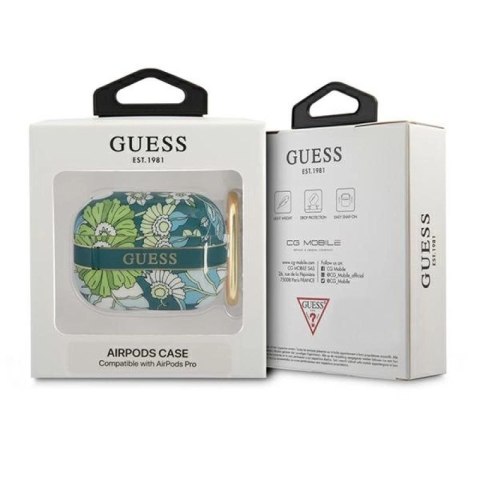 Etui Guess Flower Strap Collection na AirPods Pro - zielone Guess