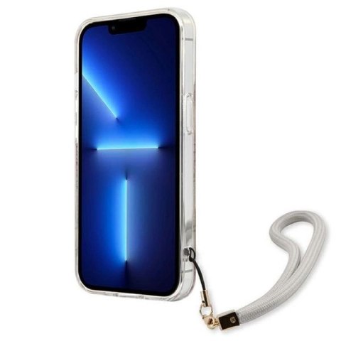 Etui Guess Flower Strap na iPhone 13 mini - złote Guess