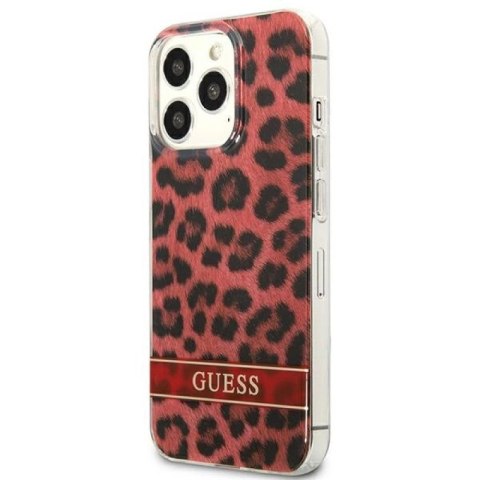 Etui Guess Leopard na iPhone 13 Pro / iPhone 13 - czerwone Guess