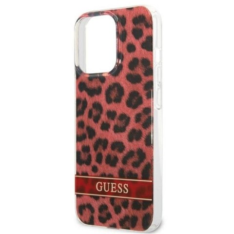 Etui Guess Leopard na iPhone 13 Pro / iPhone 13 - czerwone Guess