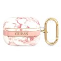 Etui Guess Marble Strap Collection na AirPods Pro - różowe Guess