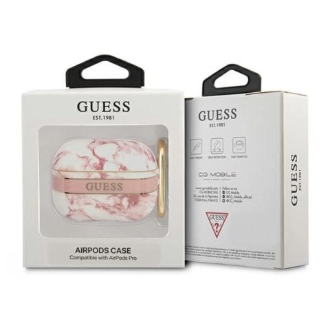 Etui Guess Marble Strap Collection na AirPods Pro - różowe Guess