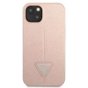Etui Guess Saffiano Triangle Logo na iPhone 13 mini - różowe Guess