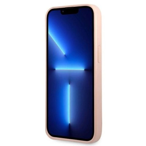 Etui Guess Saffiano Triangle Logo na iPhone 13 mini - różowe Guess