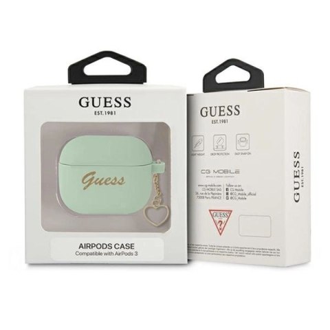 Etui Guess Silicone Charm Heart Collection na AirPods 3 - zielone Guess