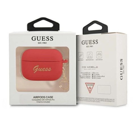 Etui Guess Silicone Charm Heart Collection na AirPods Pro - czerwone Guess