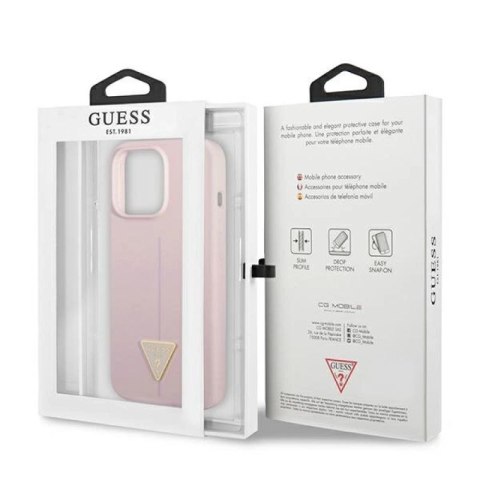 Etui Guess Silicone Triangle na iPhone 13 Pro Max - fioletowe Guess