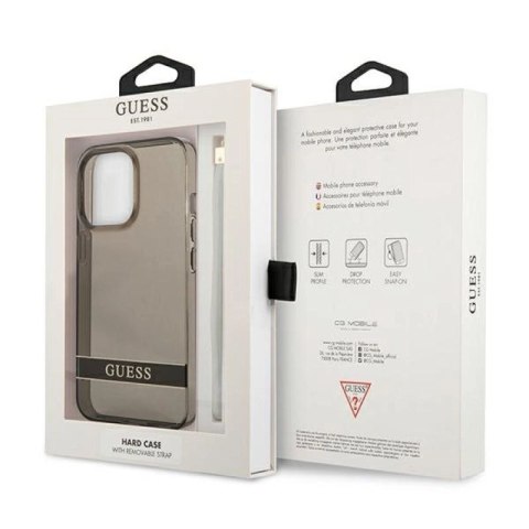Etui Guess Translucent Strap na iPhone 13 Pro / iPhone 13 - czarne Guess