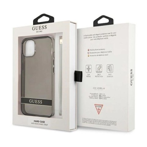 Etui Guess Translucent Strap na iPhone 13 mini - czarne Guess