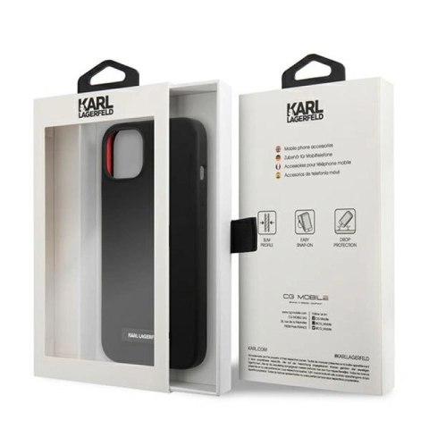 Etui Karl Lagerfeld Silicone Plaque na iPhone 13 mini - czarne Karl Lagerfeld