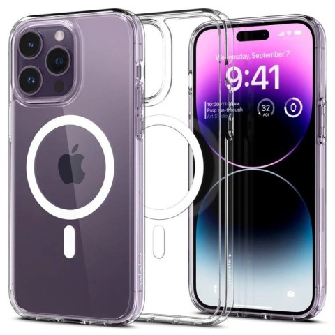 Etui Spigen Ultra Hybrid Mag z MagSafe na iPhone 14 Pro - przezroczysto-białe Spigen