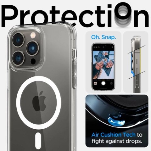 Etui Spigen Ultra Hybrid Mag z MagSafe na iPhone 14 Pro - przezroczysto-białe Spigen