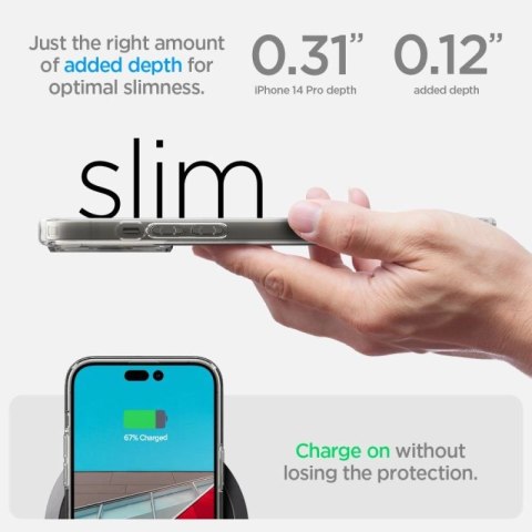 Etui Spigen Ultra Hybrid Mag z MagSafe na iPhone 14 Pro - przezroczysto-białe Spigen