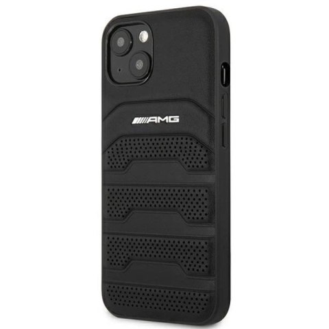 Etui AMG Leather Debossed Lines na iPhone 14 Plus - czarne Mercedes