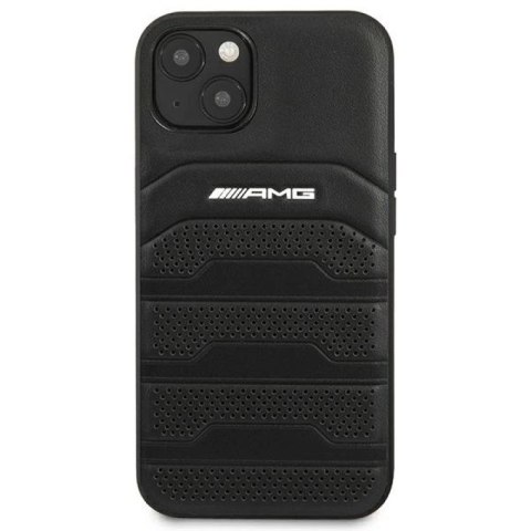 Etui AMG Leather Debossed Lines na iPhone 14 Plus - czarne Mercedes