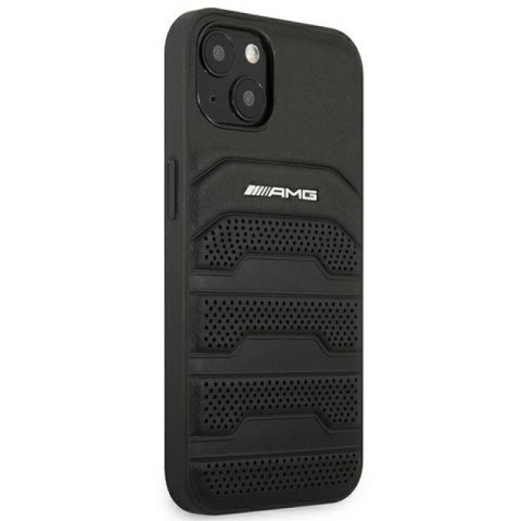 Etui AMG Leather Debossed Lines na iPhone 14 Plus - czarne Mercedes