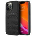 Etui AMG Leather Debossed Lines na iPhone 14 Pro Max - czarne Mercedes