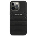 Etui AMG Leather Debossed Lines na iPhone 14 Pro - czarne Mercedes