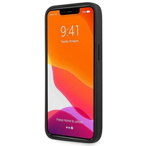 Etui AMG Leather Debossed Lines na iPhone 14 Pro - czarne Mercedes