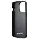 Etui AMG Leather Debossed Lines na iPhone 14 Pro - czarne Mercedes