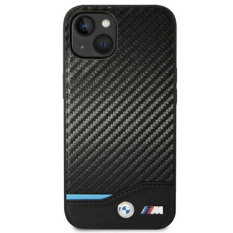 Etui BMW Leather Carbon na iPhone 14 Plus - czarne BMW