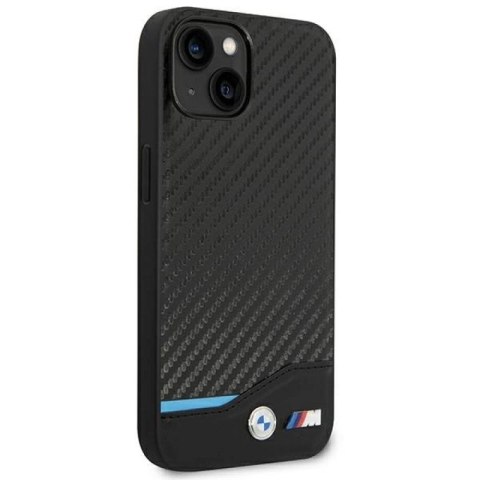 Etui BMW Leather Carbon na iPhone 14 Plus - czarne BMW
