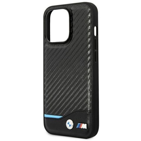 Etui BMW Leather Carbon na iPhone 14 Pro - czarne BMW