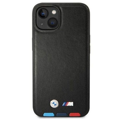 Etui BMW Leather Stamp Tricolor MagSafe na iPhone 14 - czarne BMW