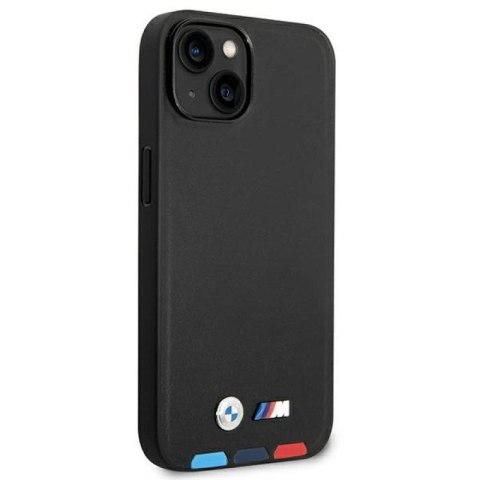 Etui BMW Leather Stamp Tricolor na iPhone 14 Plus - czarne BMW