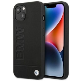 Etui BMW Leather Stamp na iPhone 14 Plus - czarne BMW