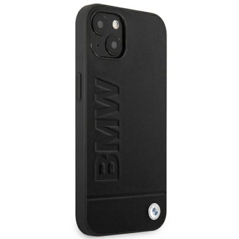 Etui BMW Leather Stamp na iPhone 14 Plus - czarne BMW