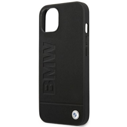 Etui BMW Leather Stamp na iPhone 14 Plus - czarne BMW