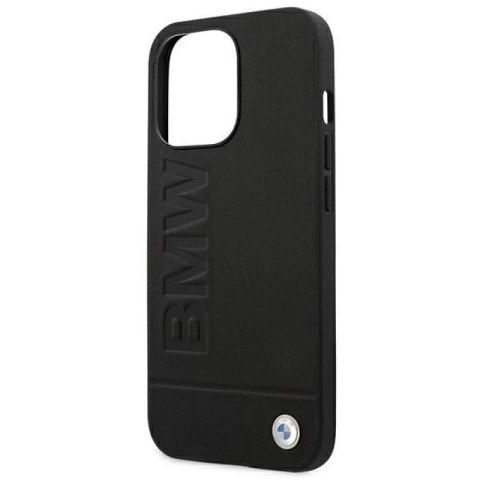 Etui BMW Leather Stamp na iPhone 14 Pro Max - czarne BMW