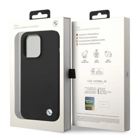 Etui BMW Silicone Metal Logo na iPhone 14 Pro - czarne BMW