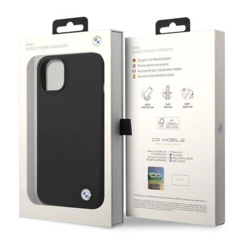 Etui BMW Silicone Metal Logo na iPhone 14 - czarne BMW