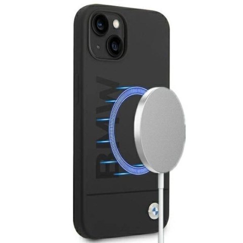 Etui BMW Silicone Signature Logo MagSafe na iPhone 14 Plus - czarne BMW