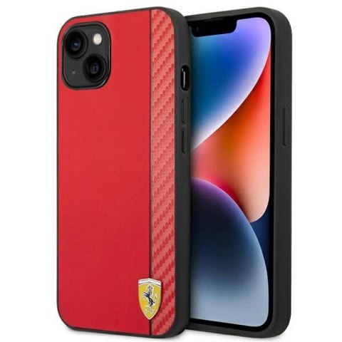 Etui Ferrari Carbon na iPhone 14 Plus - czerwone Ferrari