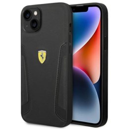 Etui Ferrari Leather Stamp Sides na iPhone 14 Plus - czarne Ferrari