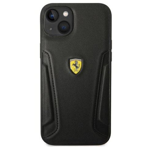 Etui Ferrari Leather Stamp Sides na iPhone 14 Plus - czarne Ferrari