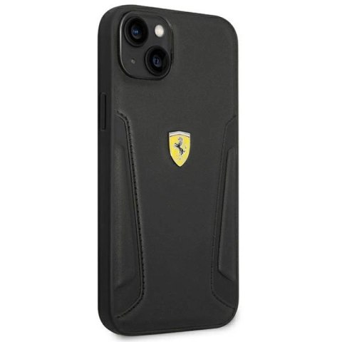 Etui Ferrari Leather Stamp Sides na iPhone 14 Plus - czarne Ferrari