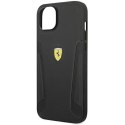 Etui Ferrari Leather Stamp Sides na iPhone 14 Plus - czarne Ferrari